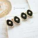 Edwardian 18ct Gold, Platinum, Black Onyx & Diamond Cufflinks