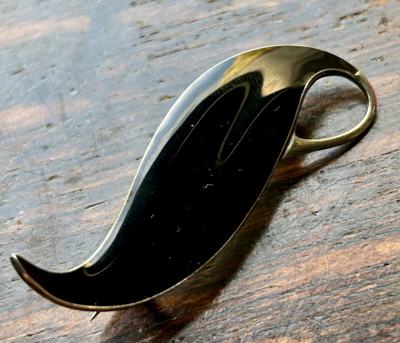 Modern Mid Century Sterling Silver Finn Jensen Cherry Black Enamel Swi
