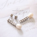Handmade 18ct White Gold Freshwater Pearl & Diamond 0.55ct Earrings