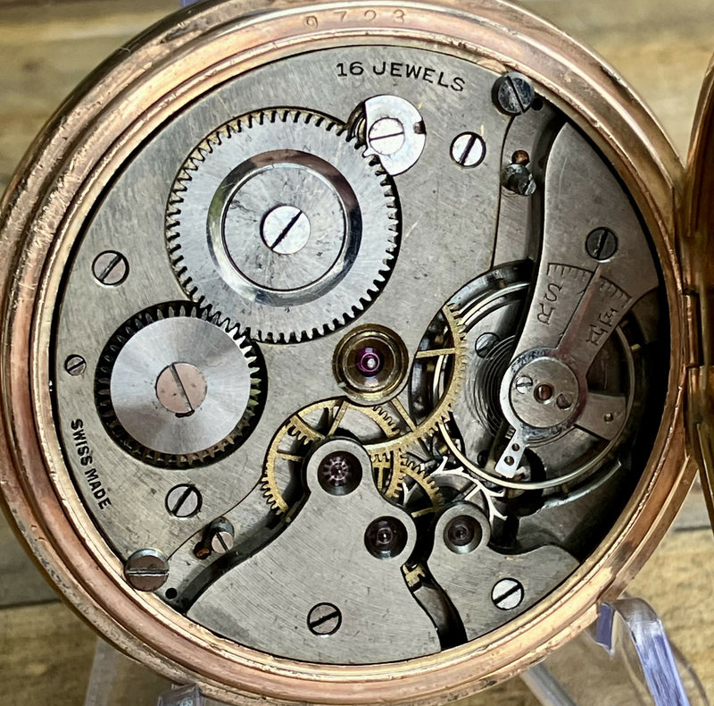 Gold Plated Half Hunter Pocket Watch