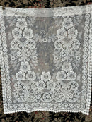 Victorian cottage Style Cream Cotton Lace Curtain Panel Ready To Hang 35”/40”