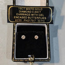 18CT White Gold Diamond 0.30CT Earrings With Gel Encased Butterflies (Incl 18ct white gold butterfly backs) - Reserved