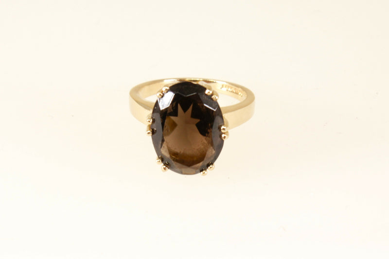 9ct Gold Smokey Citrine Solitaire Ring