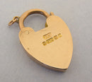 Edwardian Solid 9ct 9k Yellow Gold Heart Padlock Clasp Charm Pendant Bir 1908