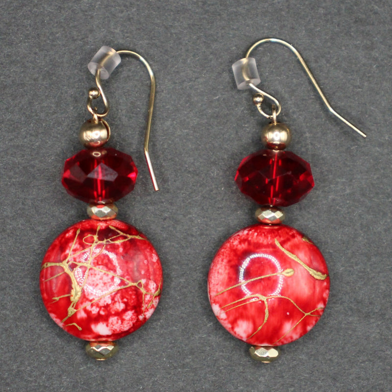 Bridget-Red-resin-and-crystal-drop-earrings-lp-087a