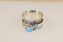 Silver & Opal Spinner Ring