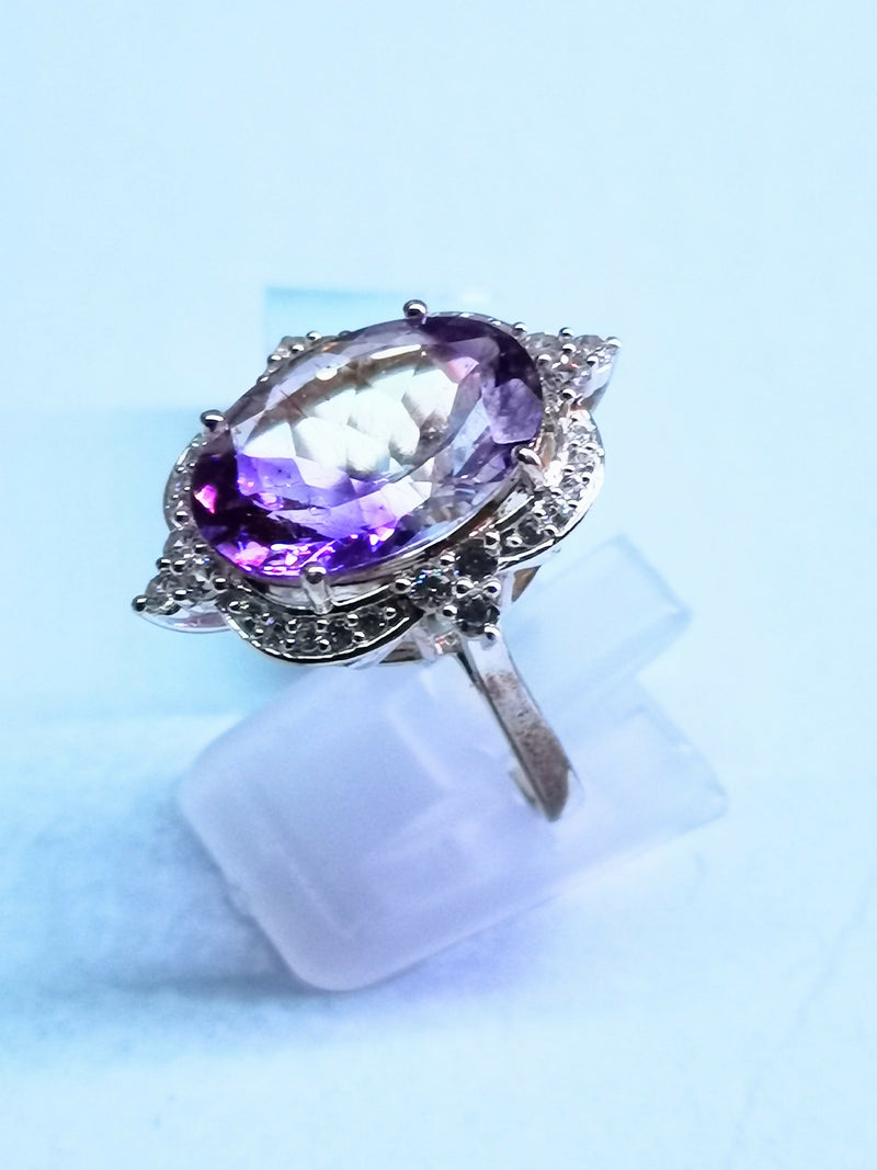 New Moroccan Amethyst Sterling Silver Cocktail Ring