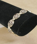Elegant Heavy Sterling Silver & Garnet T-Bar Link Bracelet – Birmingham Hallmarked