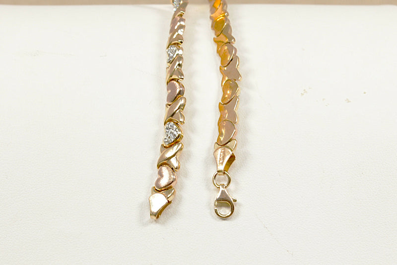 Silver Gilt Heart Design Bracelet