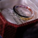 18ct White Gold Rainbow Gradient Veri-hue Sapphire Full Eternity Ring Size L