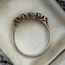 Vintage 9ct Gold Graduated Garnet Five Stone Ring