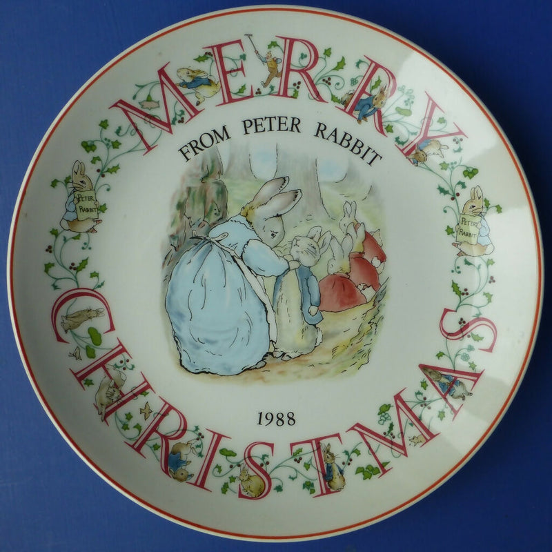 Wedgwood Beatrix Potter Peter Rabbit Merry Christmas Plate - 1988