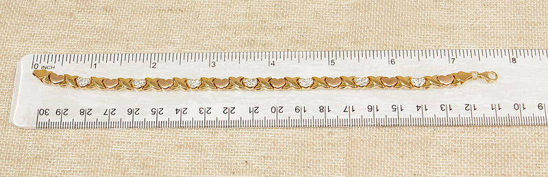 Silver Gilt Heart Design Bracelet