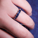 18ct White Gold Sapphire & Diamond-set Claws Ring Size L