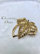 Vintage Christian Dior Gold Plated Leaf Brooch