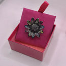 Butler and Wilson Large Multicoloured Rhinestone Daisy Ring UK Size P