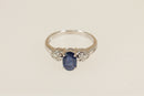 9ct White Gold Sapphire & Diamond Ring