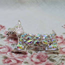 Vintage-Style Aurora Borealis Rhinestone Scottie Dog Brooch