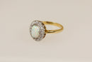 18ct Gold Fire Opal & Diamond Cluster, Certified