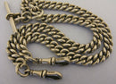 Heavy Antique Solid Sterling Silver Double Albert Pocket Watch Chain Bir 1912