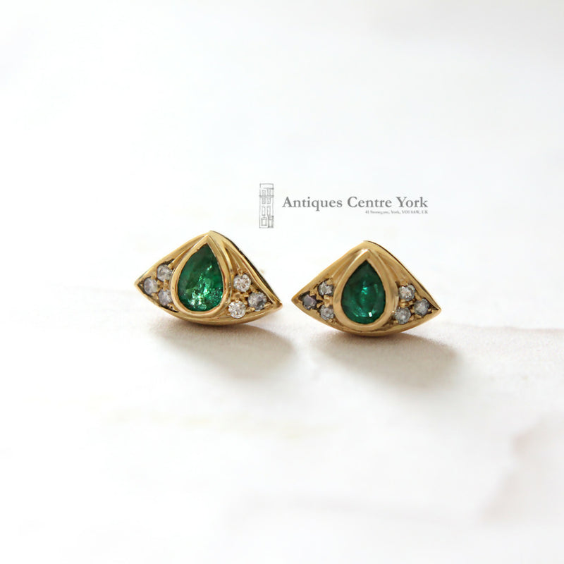 18ct Emerald & Diamond Earrings