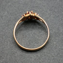 9ct gold ruby flower head cluster ring