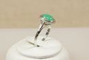 Vintage Silver & Chrysoprase Cabochon Ring