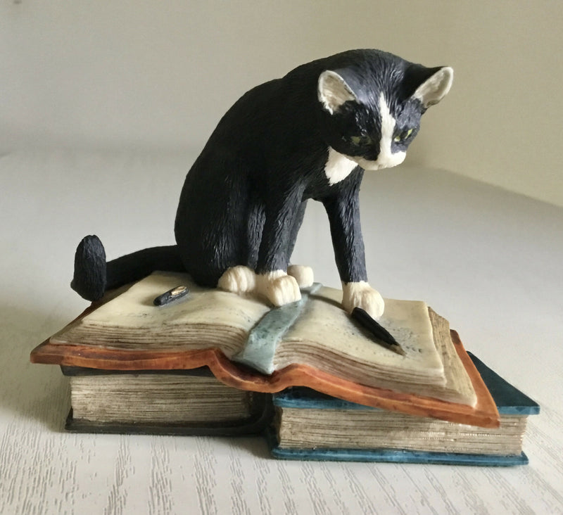 Border Fine Arts Cat On Books “Wise Cat”.