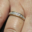 9ct gold 11 stone diamond half eternity ring