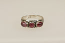 Silver & Pink Tourmaline Trilogy Ring