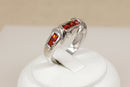 Silver & Red Crystal Ring