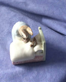 Royal Albert Beatrix Potter figurine. Royal Albert Peter in bed figurine. Royal Albert Peter Rabbit figure BP6