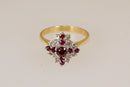 Substantial & Stylish 18ct Gold Ruby & Diamond Three-Tier Cluster Ring