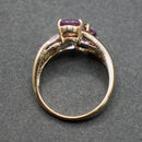 9ct gold amethyst and white topaz crossover ring