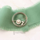 Edwardian / Early 20th Century 15ct Gold, Platinum, Diamond & Natural Pearl Brooch 