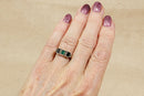 Silver Onyx & Chalcedony Art Deco Style Ring