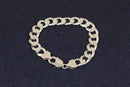Silver Hefty Flat Curb Link Bracelet