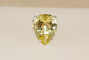 Huge Silver & Faceted Lemon Citrine Pear Statement Ring