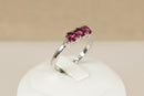 Silver & Pink Tourmaline Trilogy Ring