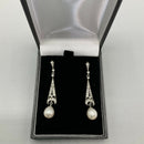 Art Deco Silver and pearl earrings