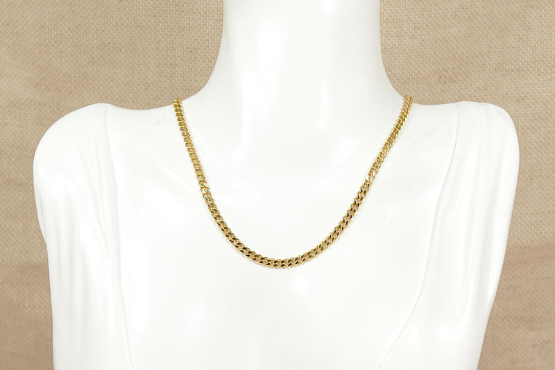 Silver Gilt Flat Curb Link Necklace