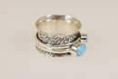 Silver & Opal Spinner Ring