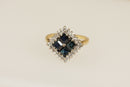 18ct Gold Sapphire & Diamond Cluster Ring
