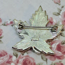 Vintage Rhinestone Maple Leaf Brooch