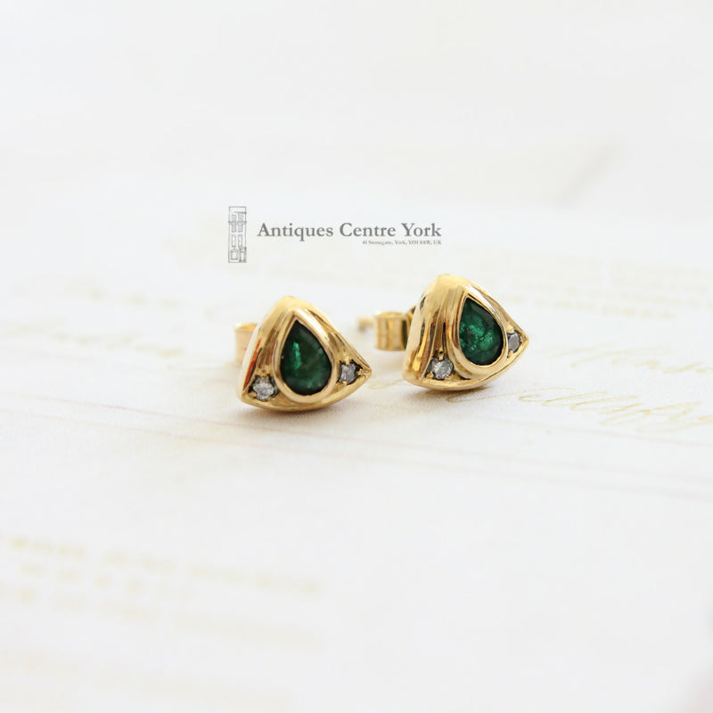 18ct Emerald & Diamond Earrings