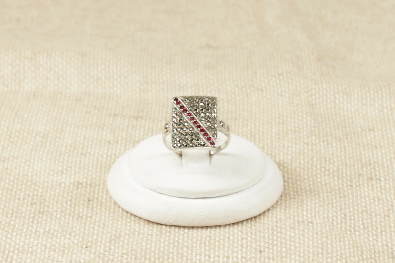 Vintage Silver Art Deco style Marcasite Ring