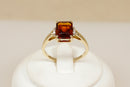 9ct Gold Vibrant Almandine & Diamond Ring