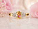 9ct Gold Twilight Topaz & Diamond Ring – Size P.5