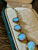 Hallmarked 9ct Rose Gold 12.5 Gram 16 Inch 23ct Oval Cut Australian Fire Opal Choker Necklace