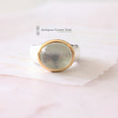 Heavy Silver & Gold Moonstone Ring